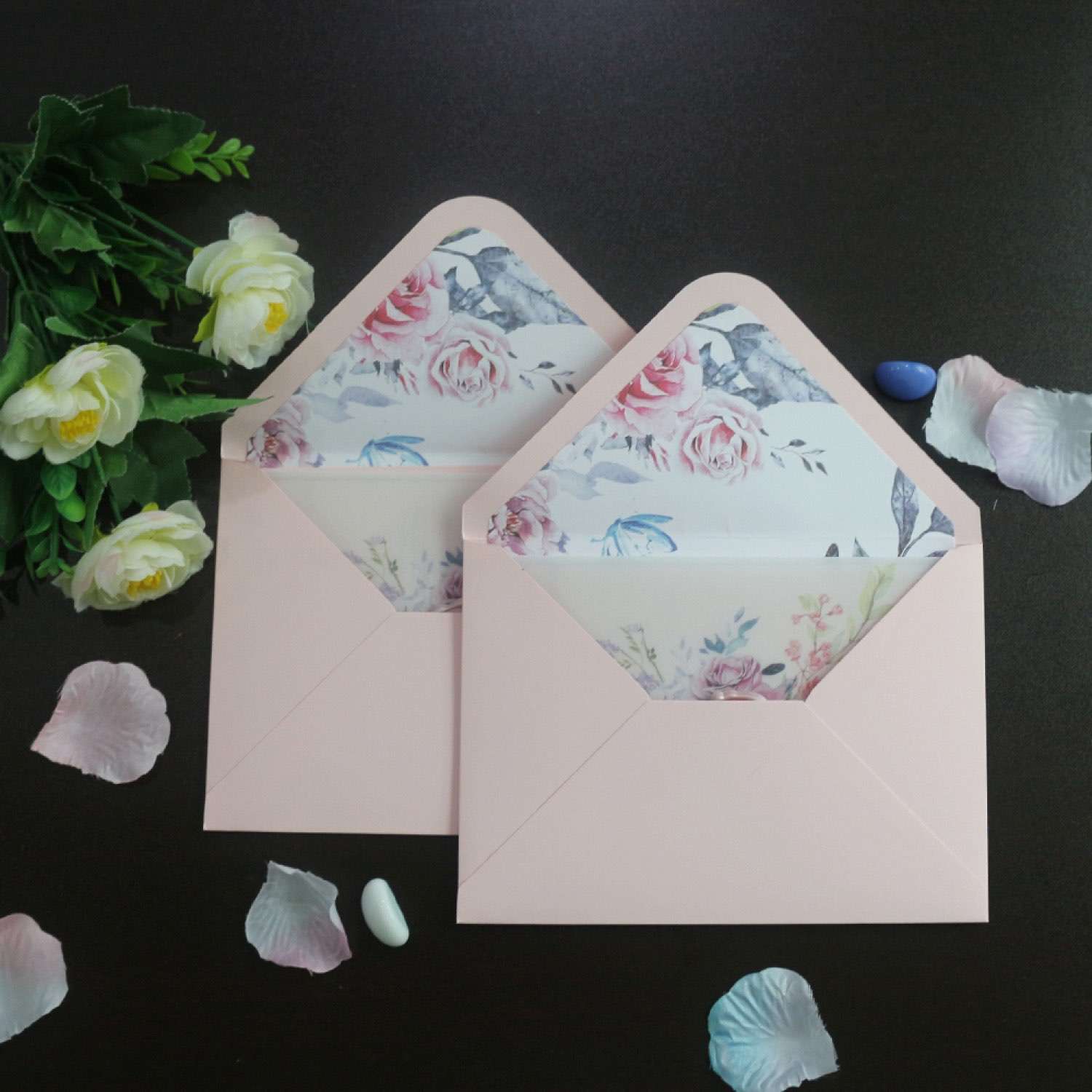 Pink Wedding Invitation Card Romantic Invitation Card with Vellum Paper Cover
